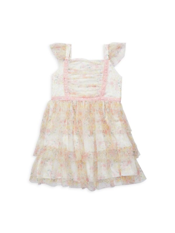 Us Angels Little Girl's Floral Tulle Dress